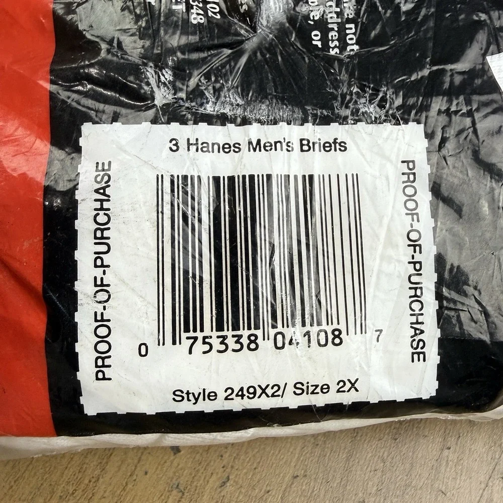 Vintage 1996 Hanes Men's Briefs Underwear Size 2X (48-50)Pack of 3 New Old Stock